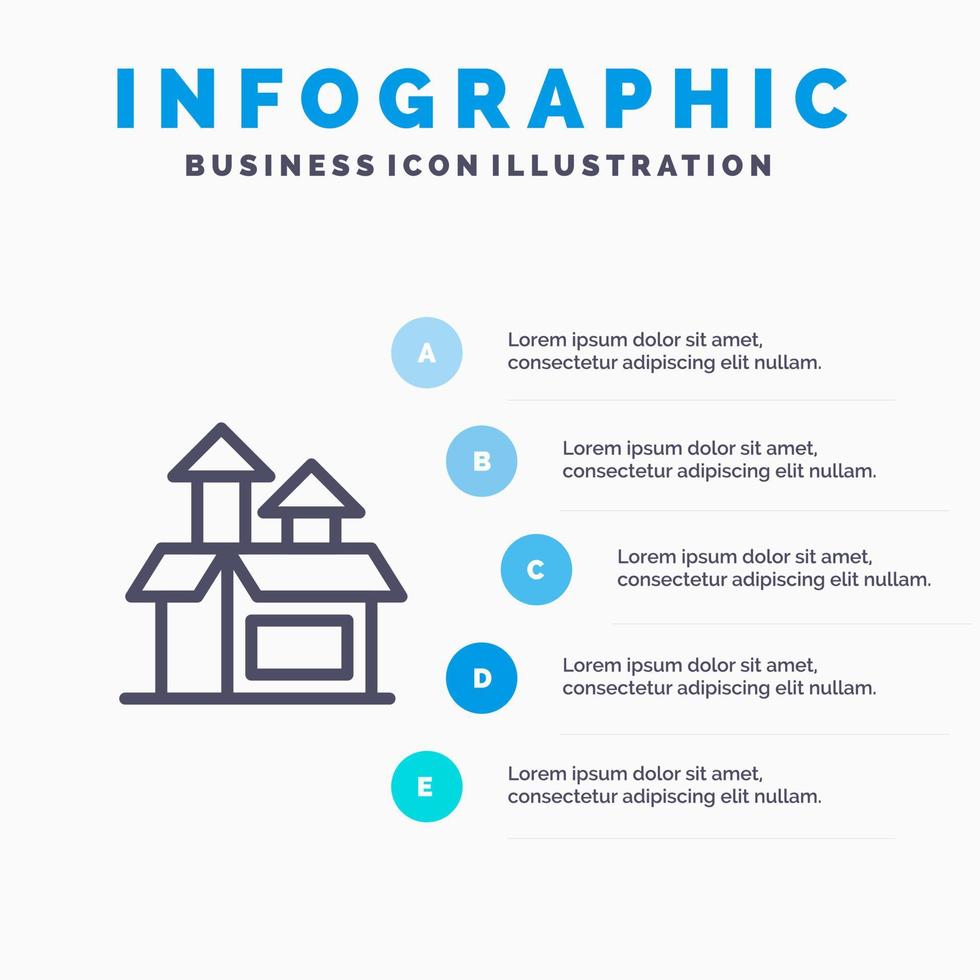 Managementmethode Performance Produktlinie Symbol mit 5 Schritten Präsentation Infografiken Hintergrund vektor