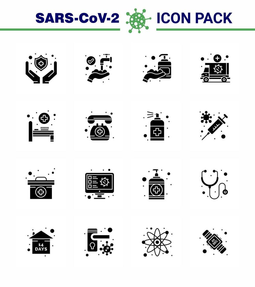 covid19 korona virus förorening förebyggande blå ikon 25 packa sådan som sjukhus säng fordon hand transport nödsituation viral coronavirus 2019 nov sjukdom vektor design element