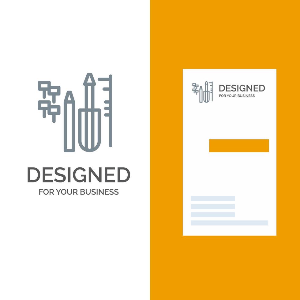 Reparieren Sie kundenspezifische Engineering-Ausrüstung graues Logo-Design und Visitenkartenvorlage vektor