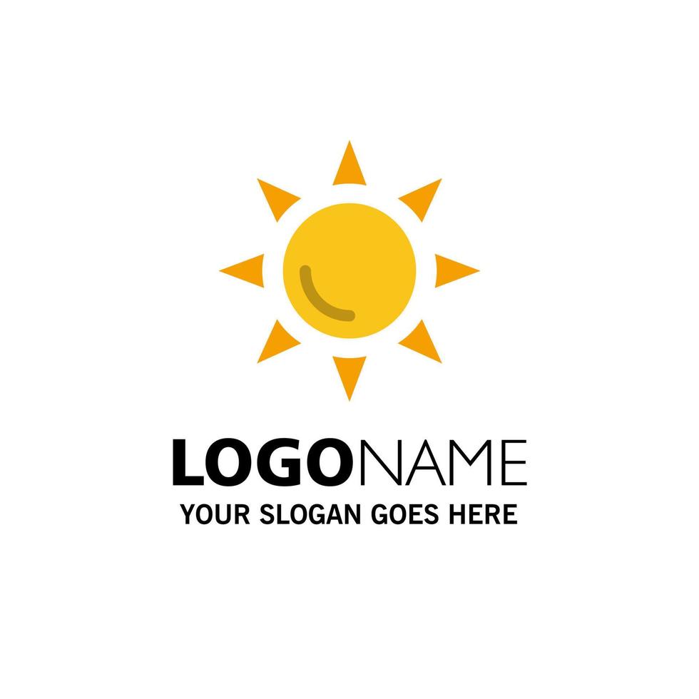 Strand glänzende Sonne Business Logo Vorlage flache Farbe vektor