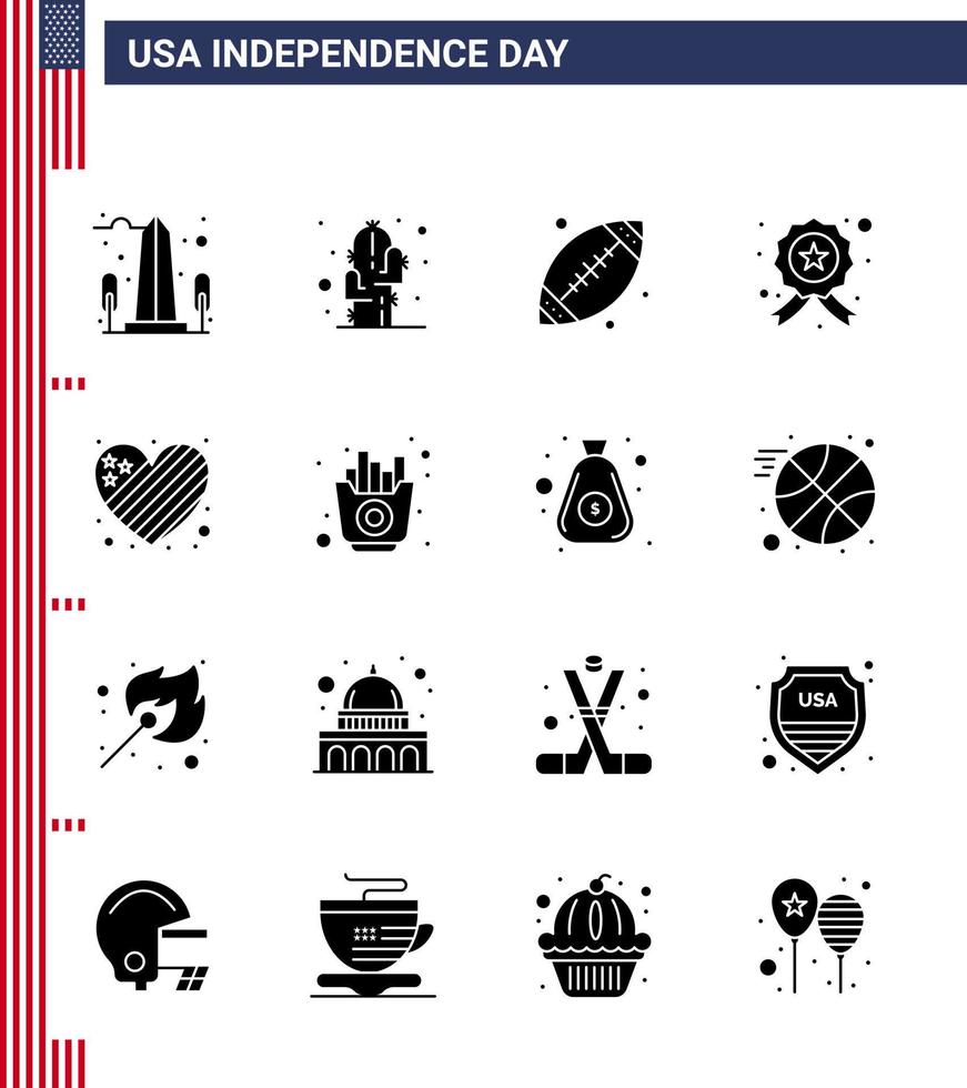 16 kreativ USA ikoner modern oberoende tecken och 4:e juli symboler av amerikan stjärna öken- undersöker USA redigerbar USA dag vektor design element