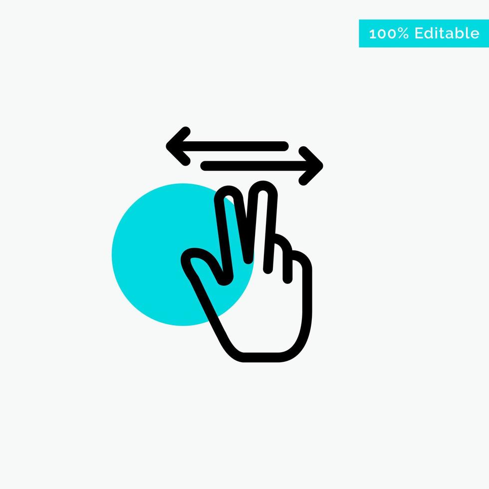 Gesten Hand Mobile Touch Türkis Highlight Kreis Punkt Vektor Icon
