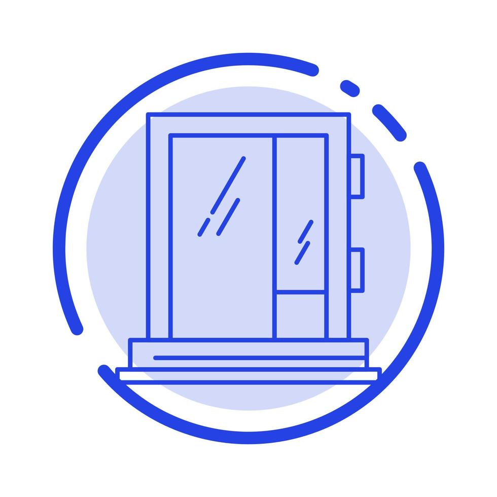 Tür Fenster Hochbau Reparatur blau gepunktete Linie Symbol Leitung vektor