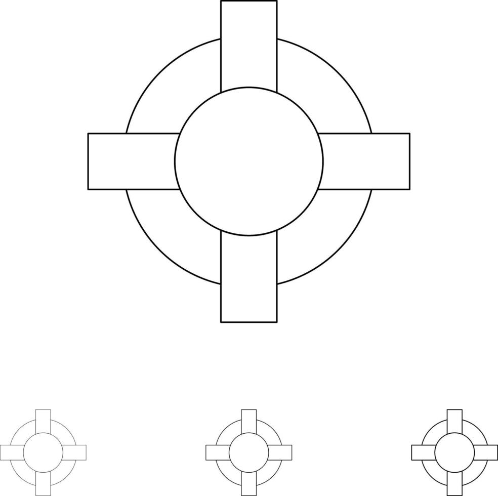 helfen lebensretter unterstützen fette und dünne schwarze liniensymbole vektor