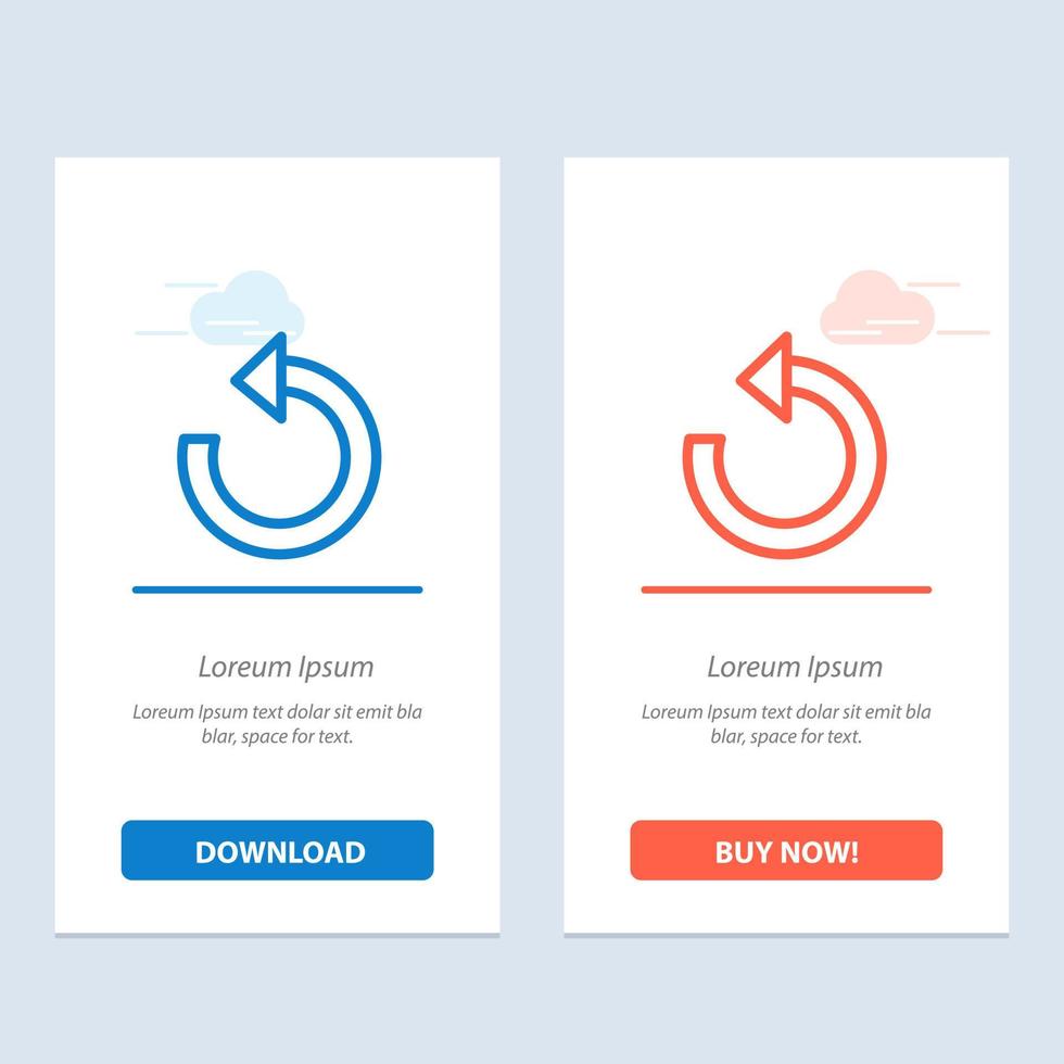 refresh ladda om rotera upprepa blå och röd ladda ner och köpa nu webb widget kort mall vektor