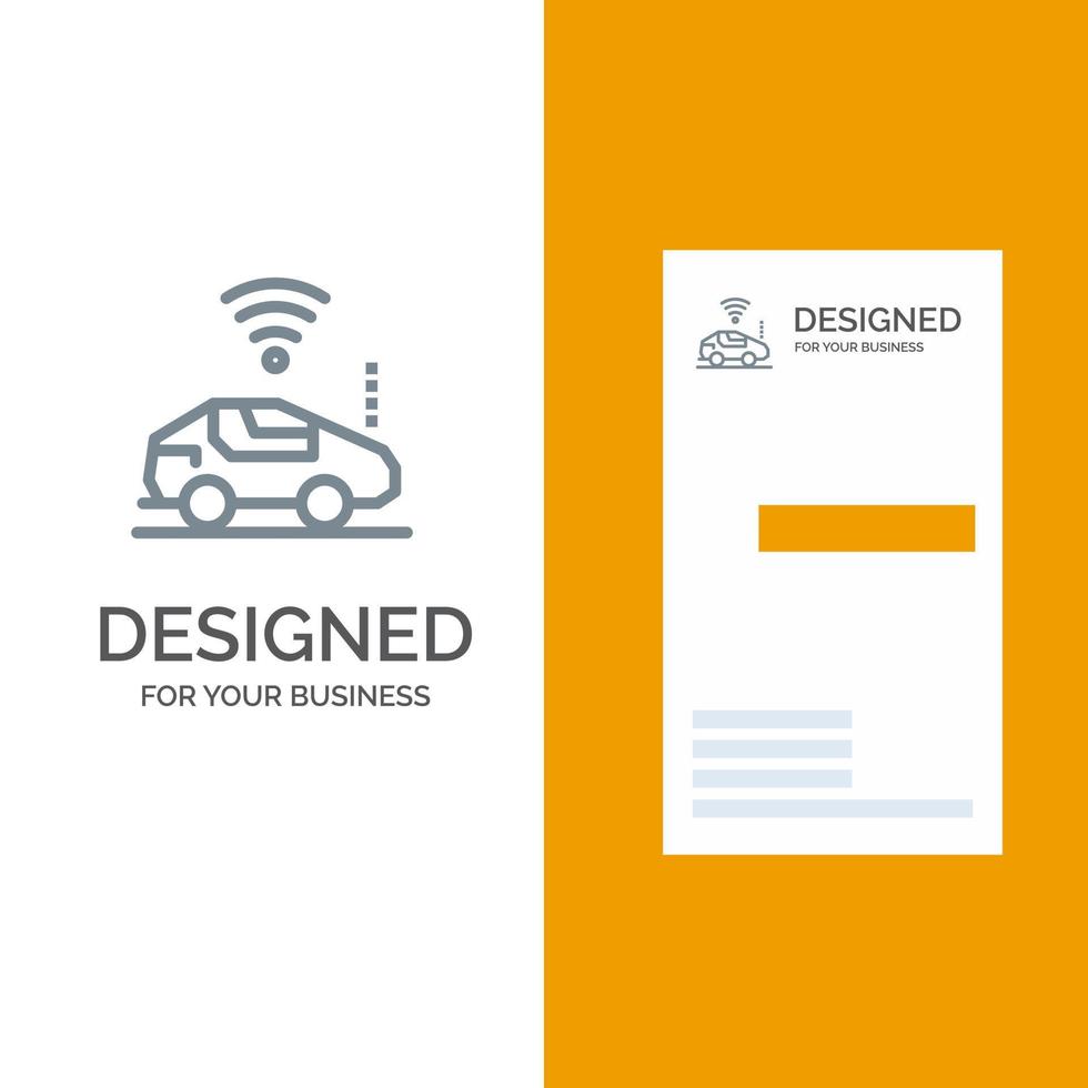 Auto-Auto-WLAN-Signal graues Logo-Design und Visitenkartenvorlage vektor