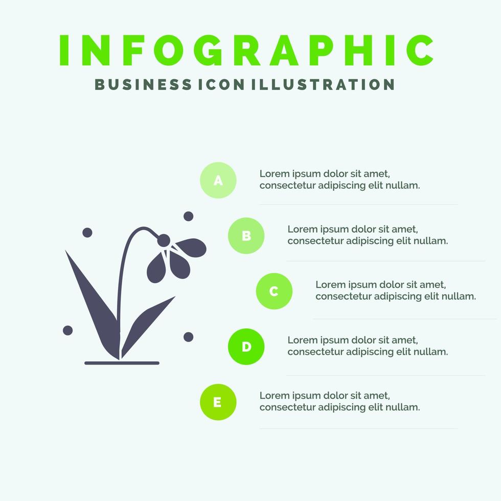 dekoration ostern pflanze tulpe solide symbol infografiken 5 schritte präsentation hintergrund vektor