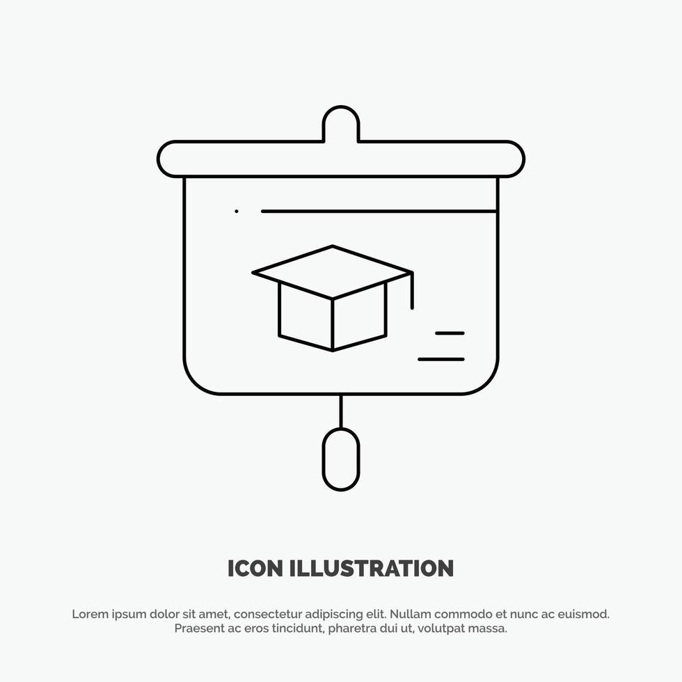 Diagram utbildning presentation skola linje ikon vektor