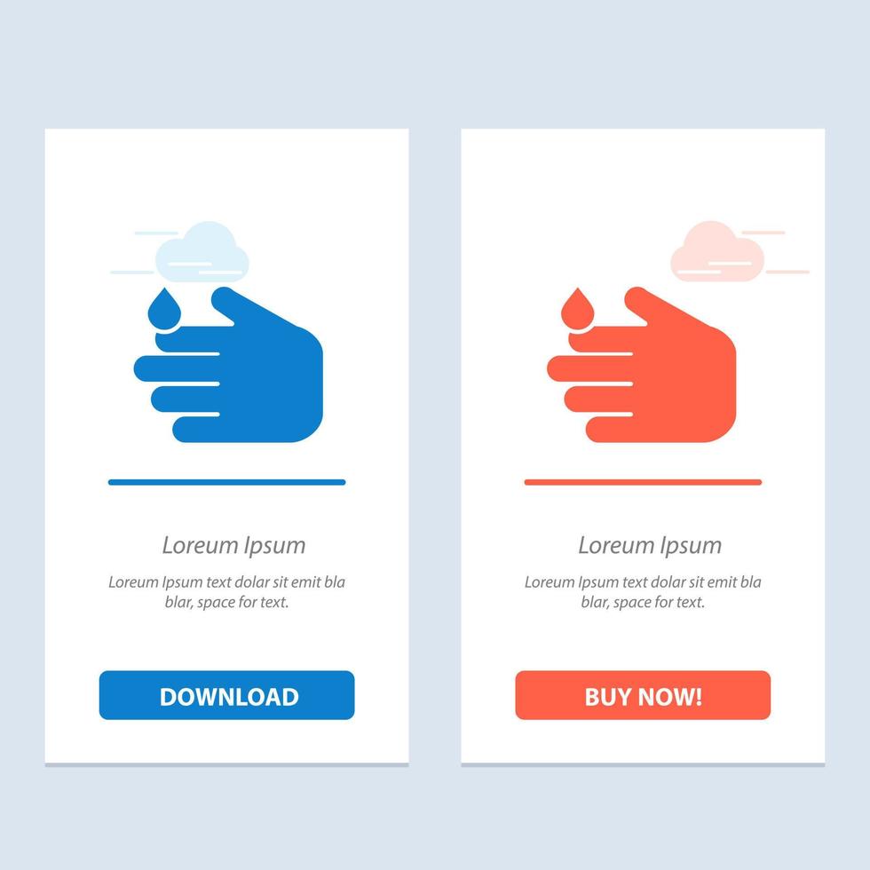 Reinigung Handseife waschen blau und rot herunterladen und jetzt kaufen Web-Widget-Kartenvorlage vektor