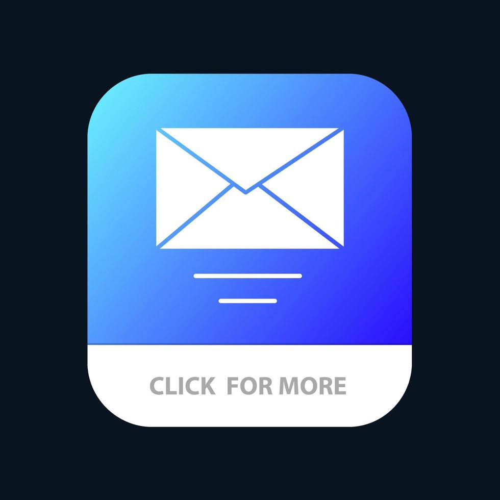 post e-post text mobil app knapp android och ios glyf version vektor