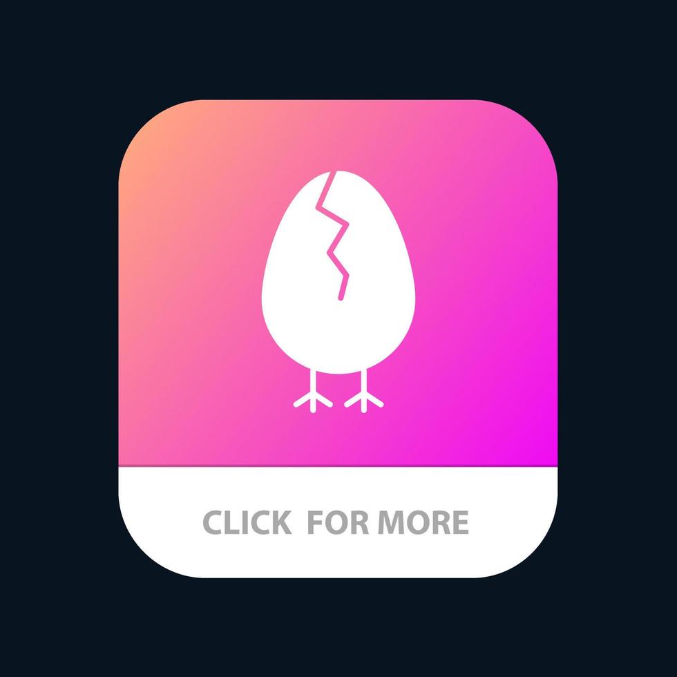 Huhn Ostern Baby Happy Mobile App Button Android und iOS Glyph-Version vektor