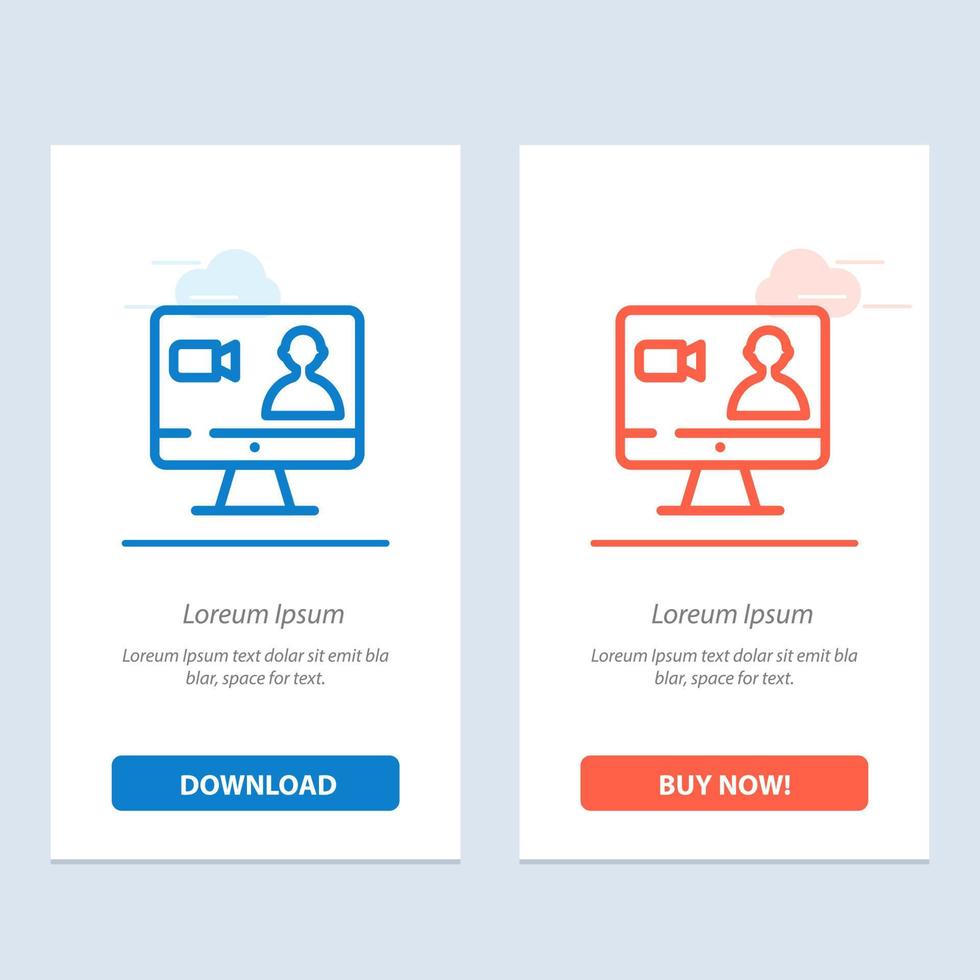 jobb Sök internet dator blå och röd ladda ner och köpa nu webb widget kort mall vektor