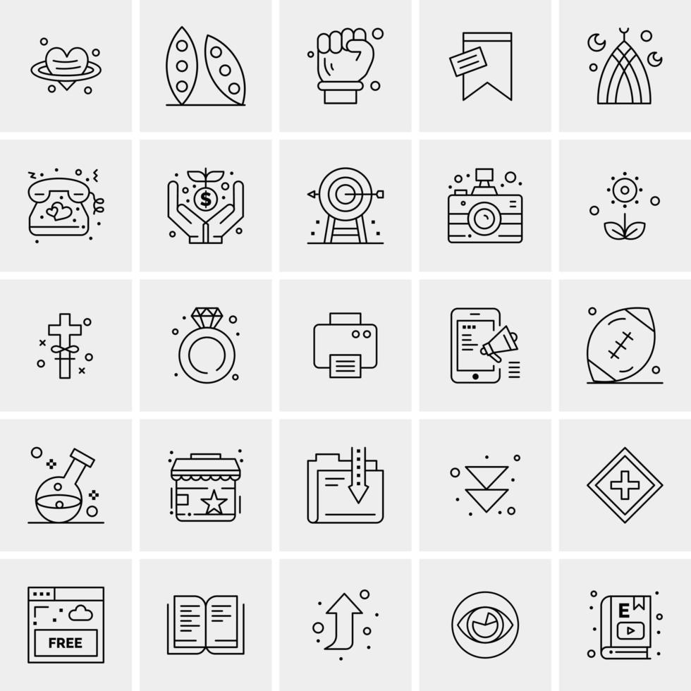 25 universelle Business-Icons Vektor kreative Icon-Illustration zur Verwendung in Web- und Mobilprojekten