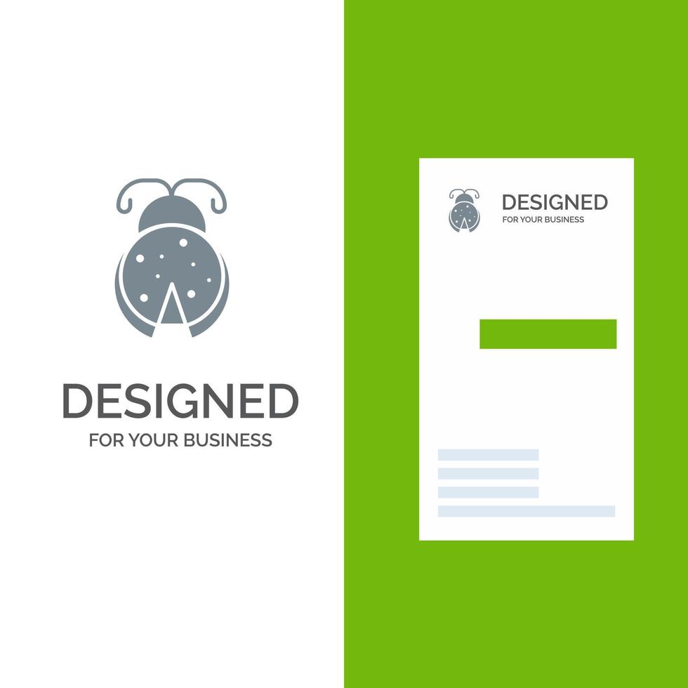 insekt insekt nyckelpiga vår grå logotyp design och företag kort mall vektor