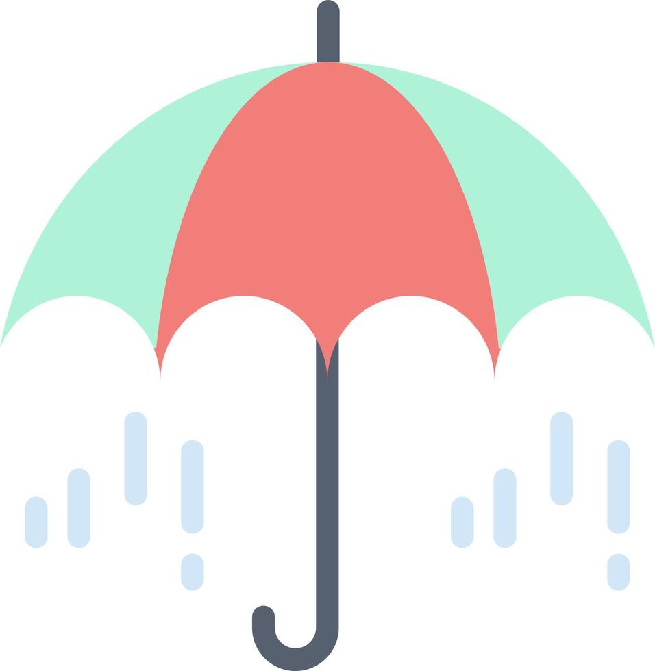 paraply regn väder vår platt Färg ikon vektor ikon baner mall