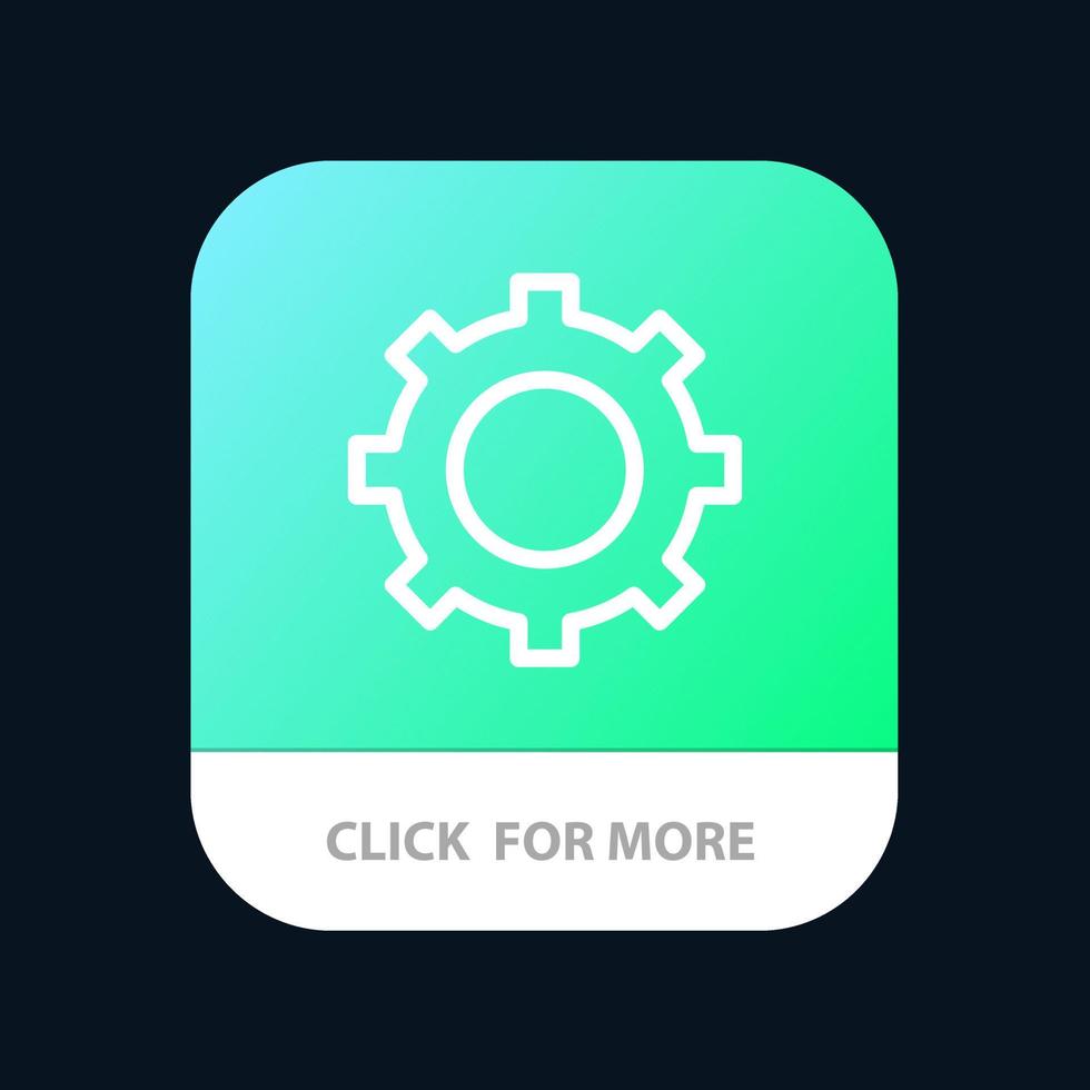 Cog Setting Gear Mobile App-Taste Android- und iOS-Line-Version vektor