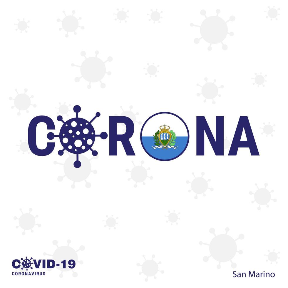 san marino coronavirus typografie covid19 country banner bleib zu hause bleib gesund pass auf deine eigene gesundheit auf vektor