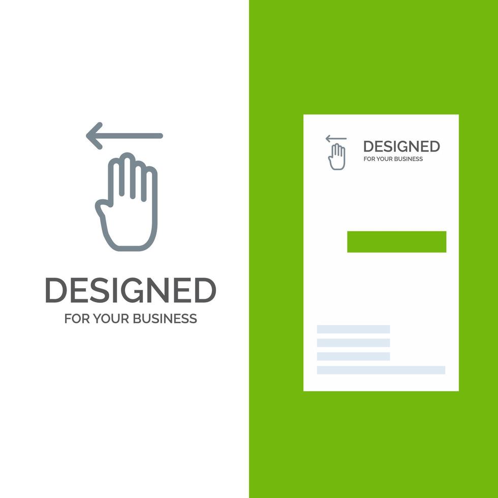 finger fyra gest vänster grå logotyp design och företag kort mall vektor