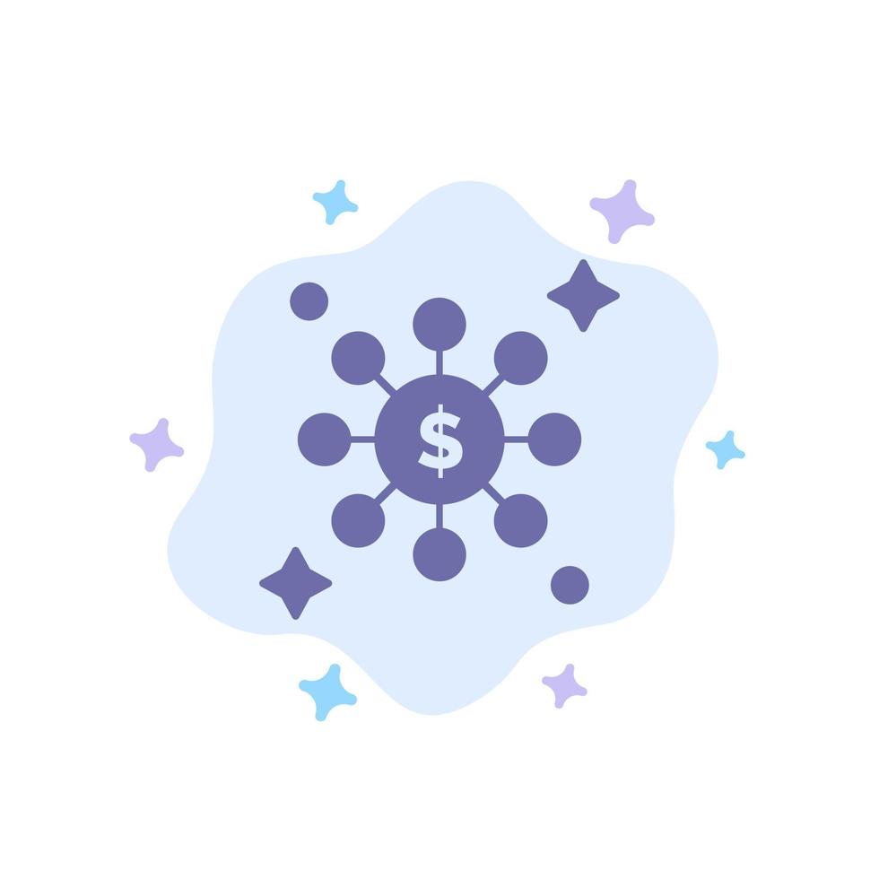 dollar dela med sig nätverk blå ikon på abstrakt moln bakgrund vektor