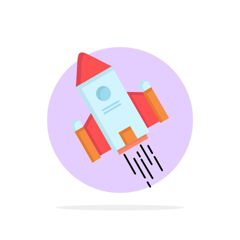 Plats hantverk shuttle Plats raket lansera platt Färg ikon vektor