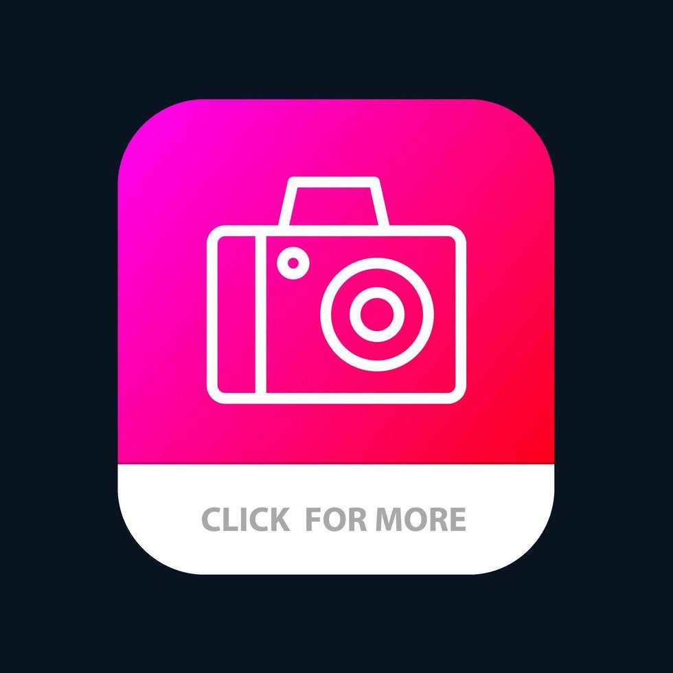 kamera fotostudio mobile app-schaltfläche android- und ios-zeilenversion vektor