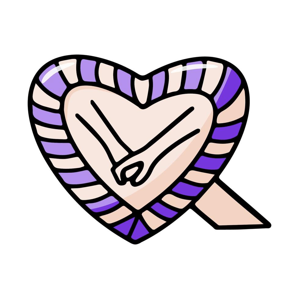 hjärta form Foto ram med innehav händer illustration. hjärtans dag begrepp. romantisk gåva. relation symbol. vektor