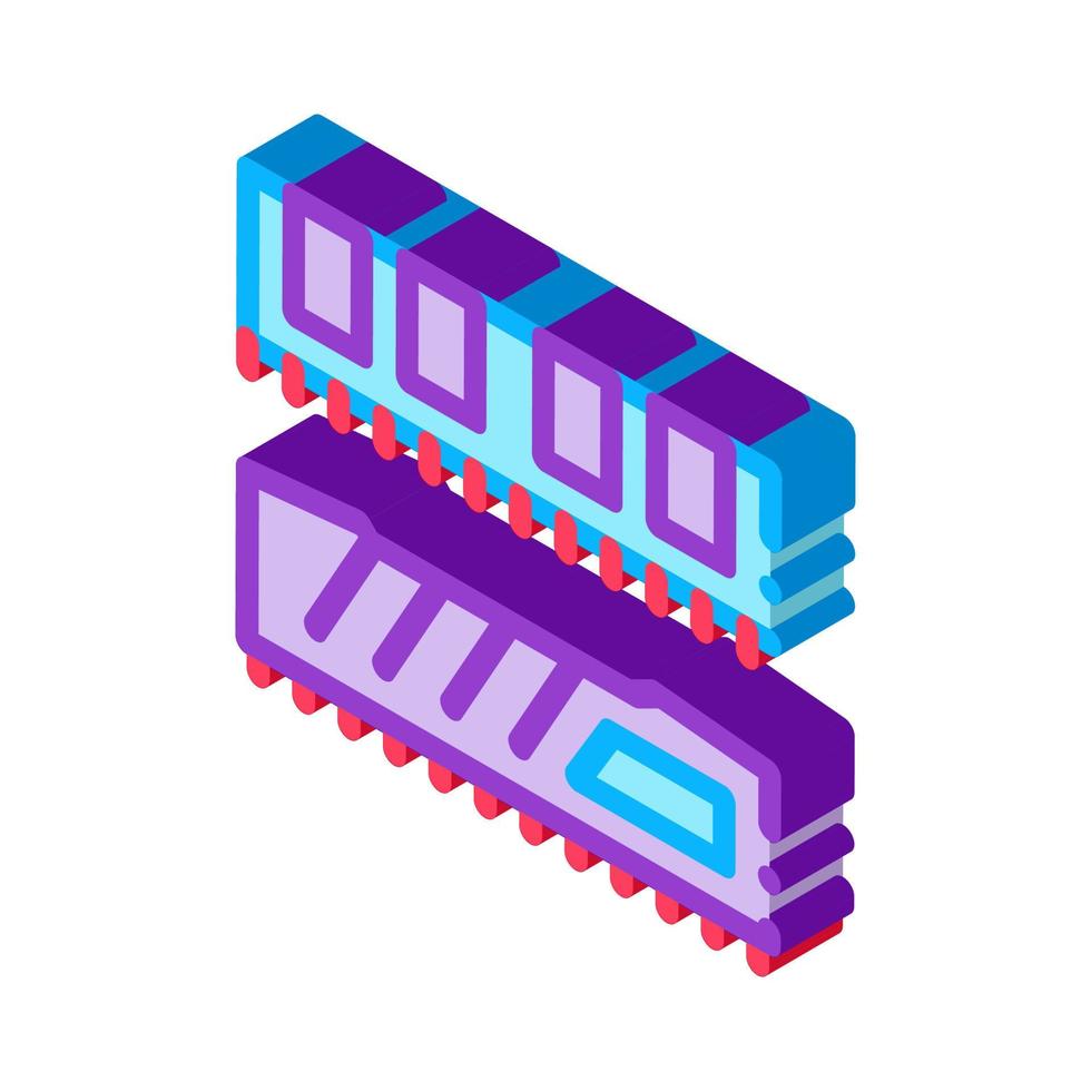 Riser-Speicherkarten isometrische Symbolvektorillustration vektor