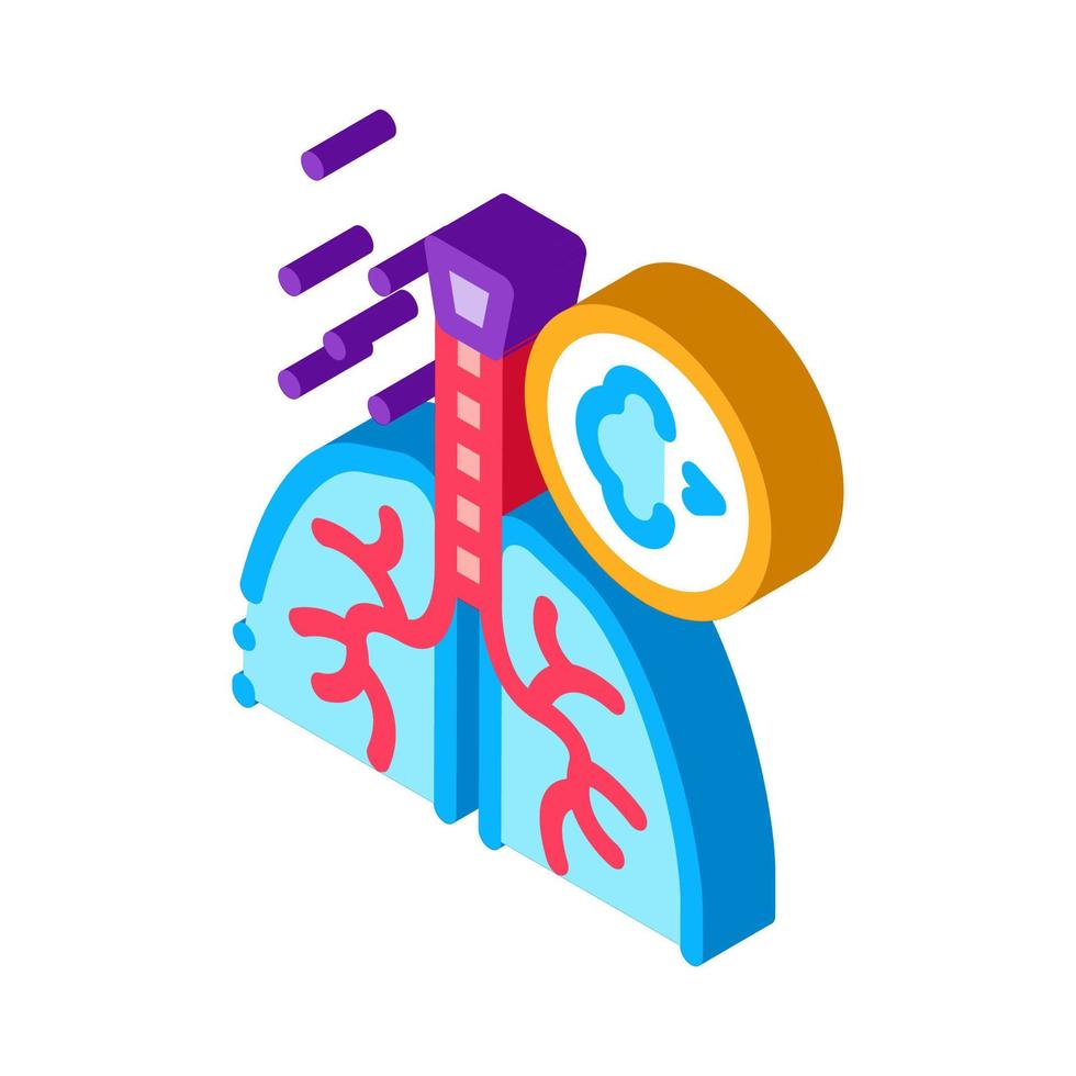 astma ge sig på isometrisk ikon vektor illustration Färg