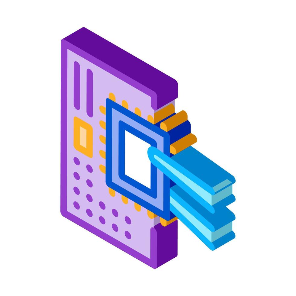 isometrische symbolvektorillustration des radiomikrochips vektor