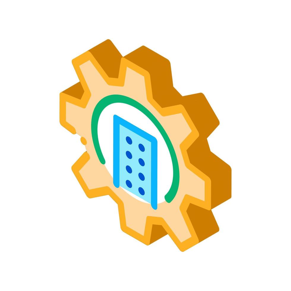 isometrische symbolvektorillustration des mechanischen getriebes des intelligenten hauses vektor