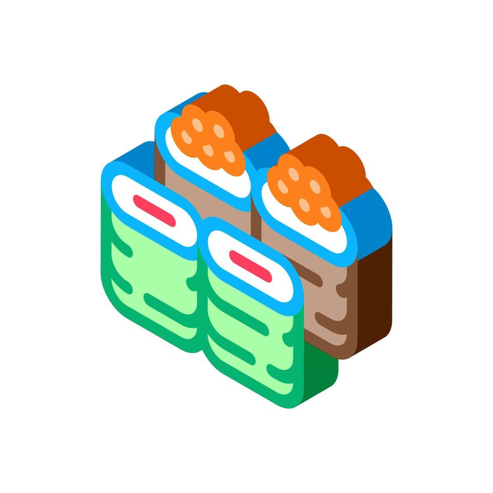 sushi rulla sortiment ikon vektor översikt illustration