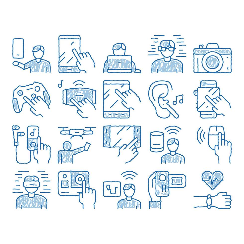 Hand gezeichnete Illustration des Gadget- und Gerätesymbols vektor