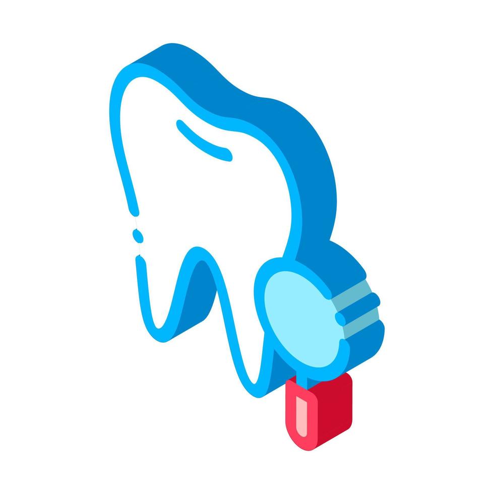 tandläkare stomatologi tand undersökning isometrisk ikon vektor illustration