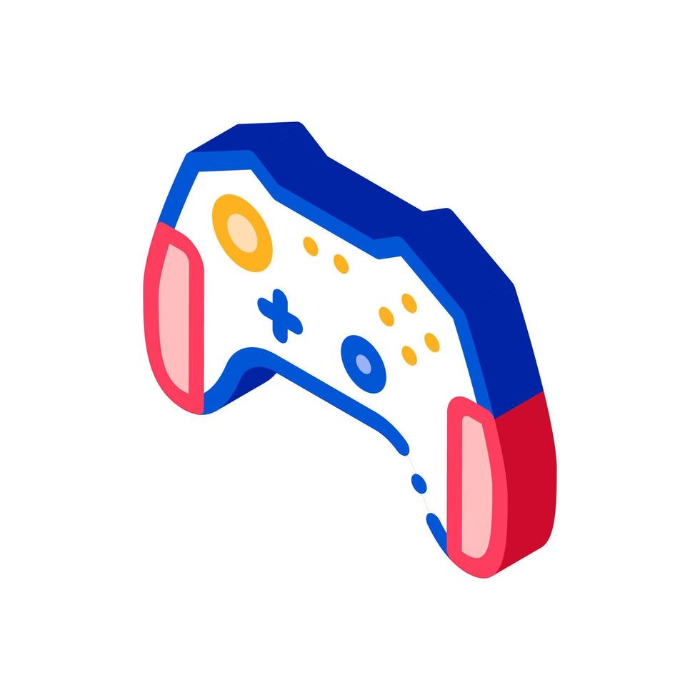 interaktiv barn video spel gamepad isometrisk ikon vektor illustration