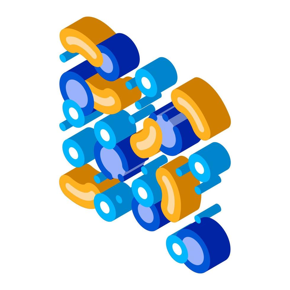 chemische mikroskop mikroorganismen isometrische symbolvektorillustration vektor