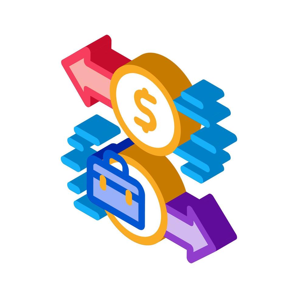 företag service betalning isometrisk ikon vektor illustration