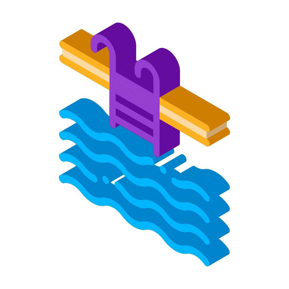 vatten simning slå samman isometrisk ikon vektor illustration