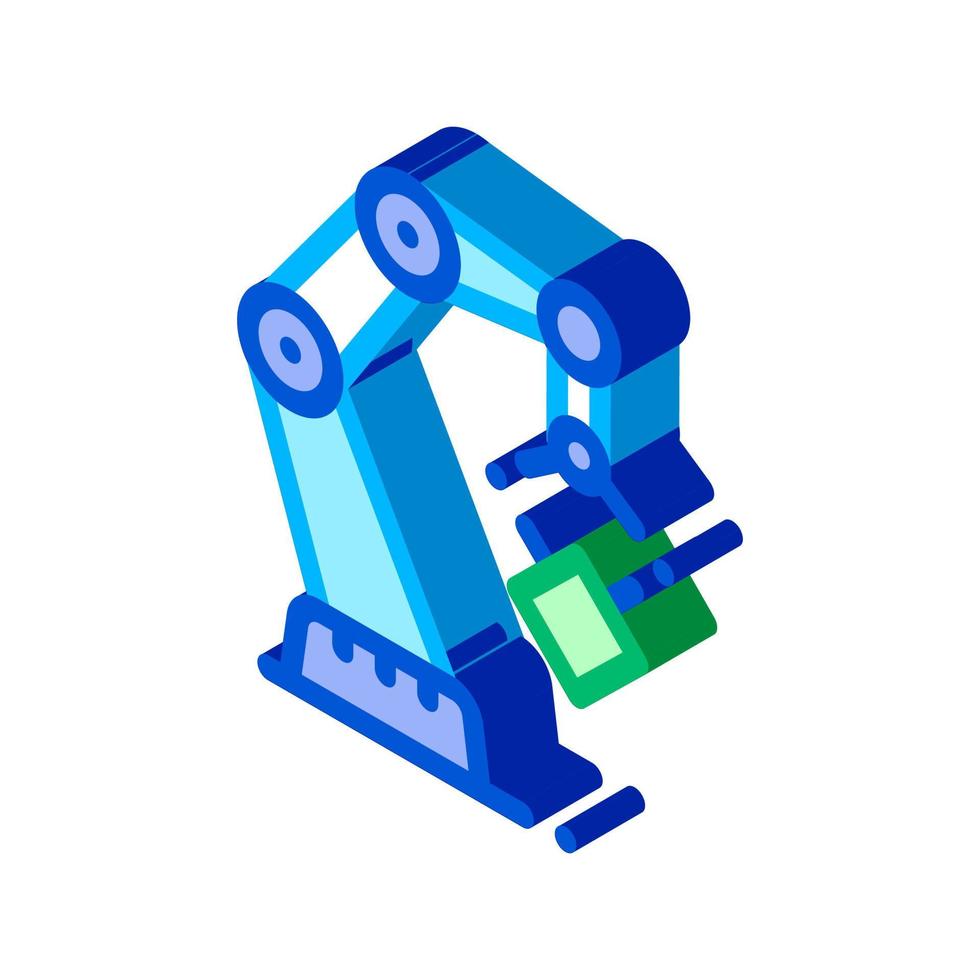 mechaniker roboter transportkran isometrische symbolvektorillustration vektor