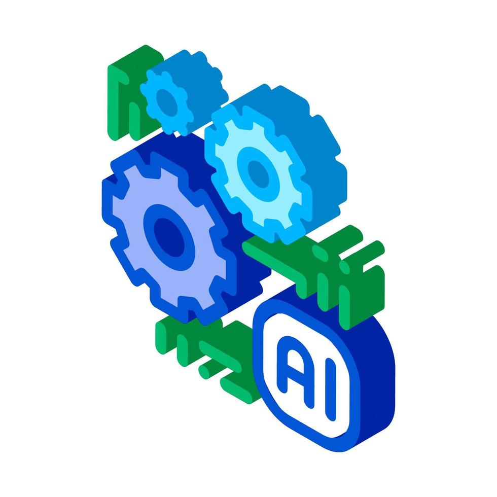 künstliche intelligenz ai chip isometrische symbolvektorillustration vektor