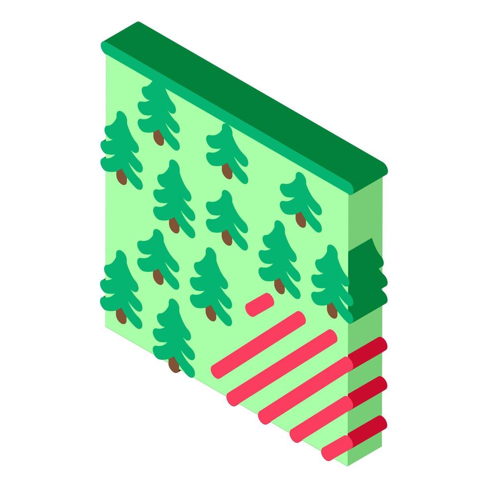 avskogning problem isometrisk ikon vektor illustration