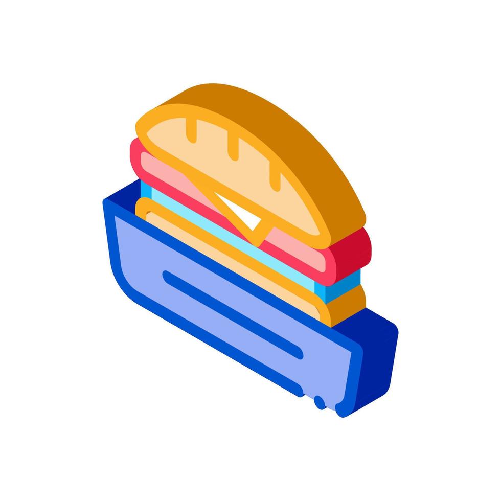 burger fast food isometrische symbolvektorillustration vektor