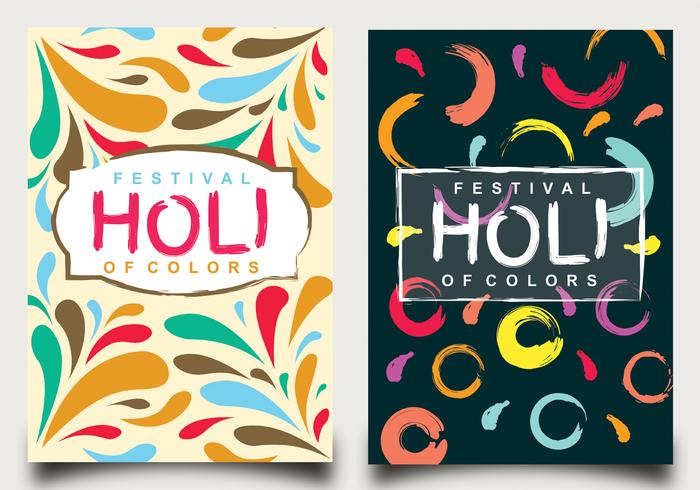 Holi Festival av färger affischdesign vektor