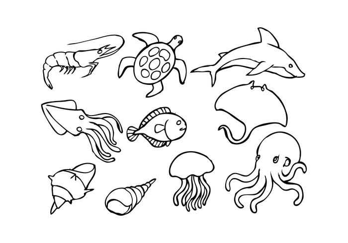 Gratis Sea Hand Drawn Icon Vector