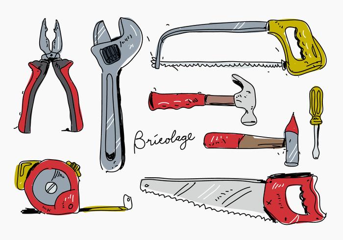 Bricolage Handdragen Vector Illustration