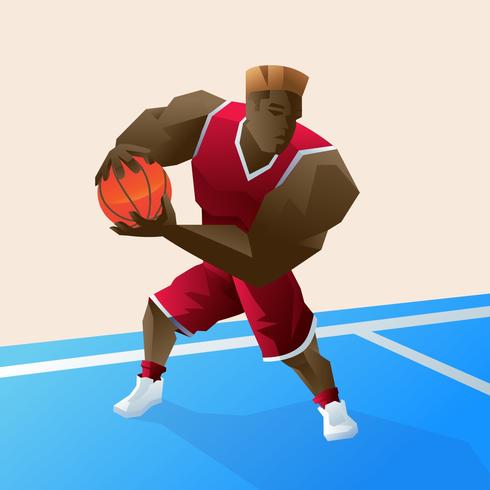 Överdriven Basketball Player Vector