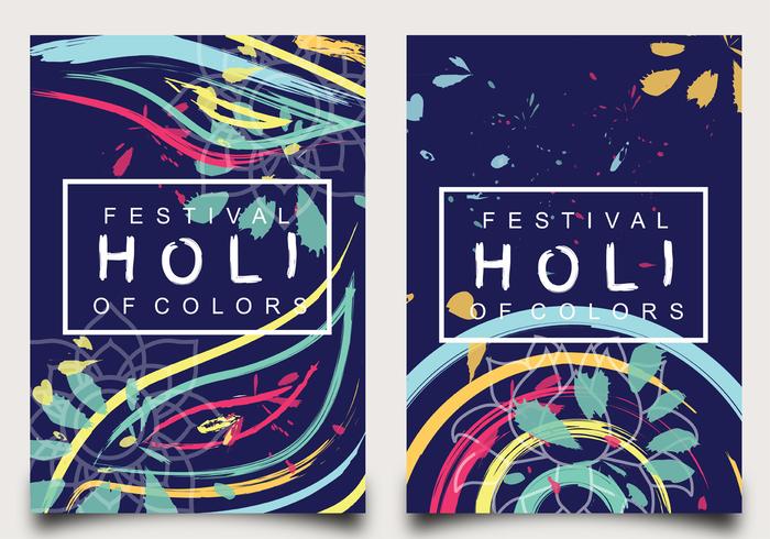 Holi Festival der Farben Poster Design vektor