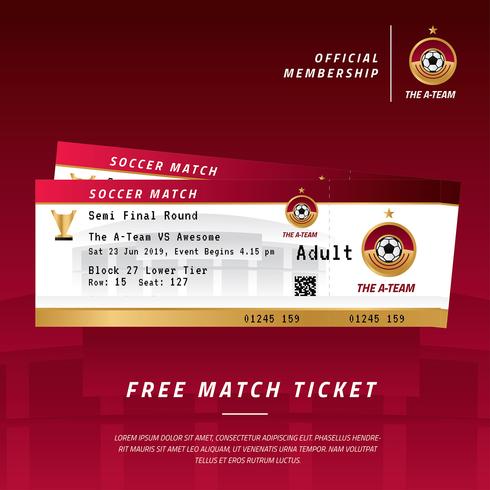 Fußball-Event-Ticket-Vektor vektor