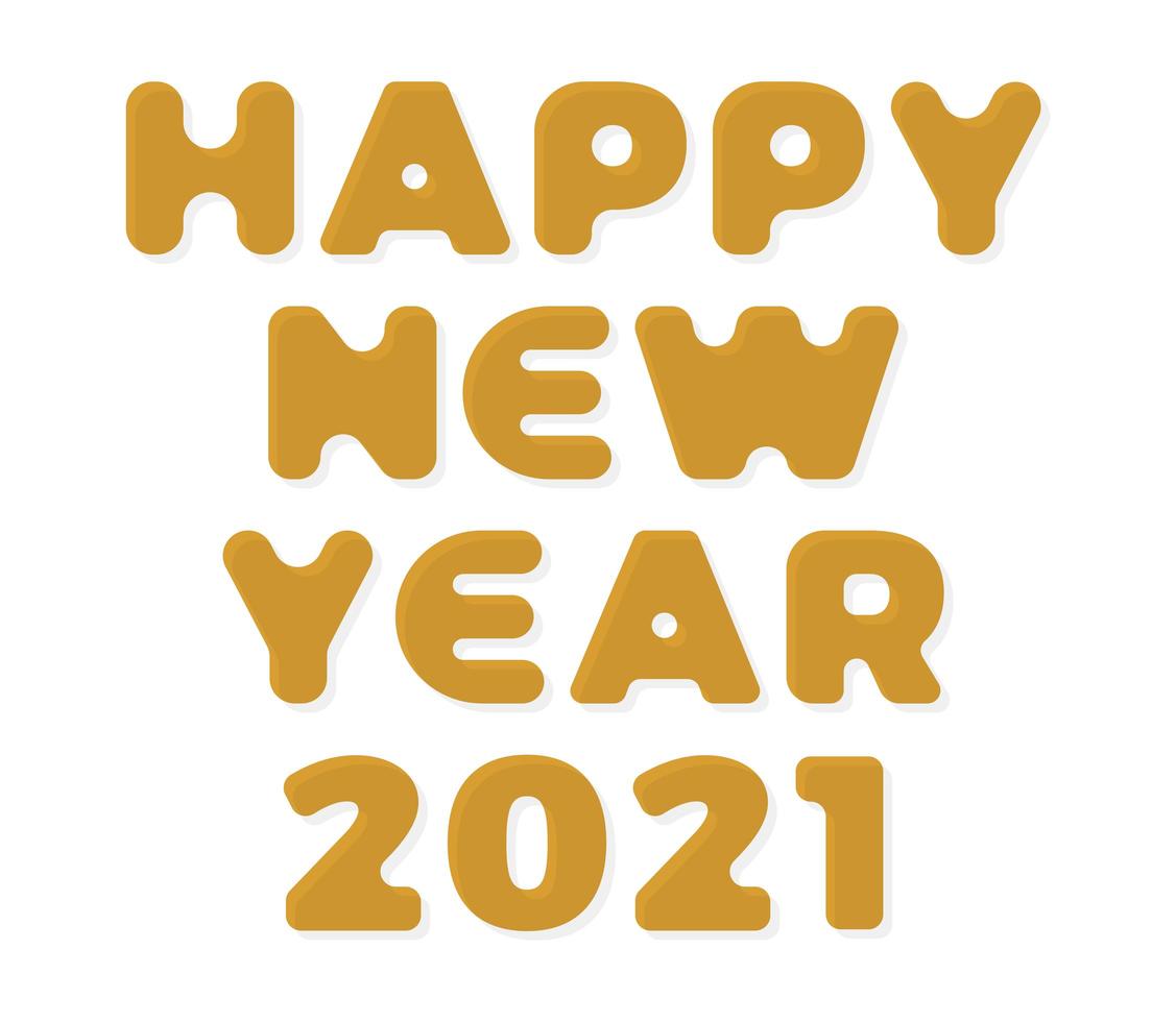 stilvolle Grußkartenvektorillustration des Goldes lokalisiert auf Weiß. Frohes neues Jahr 2020. trendige geometrische Schrift. vektor