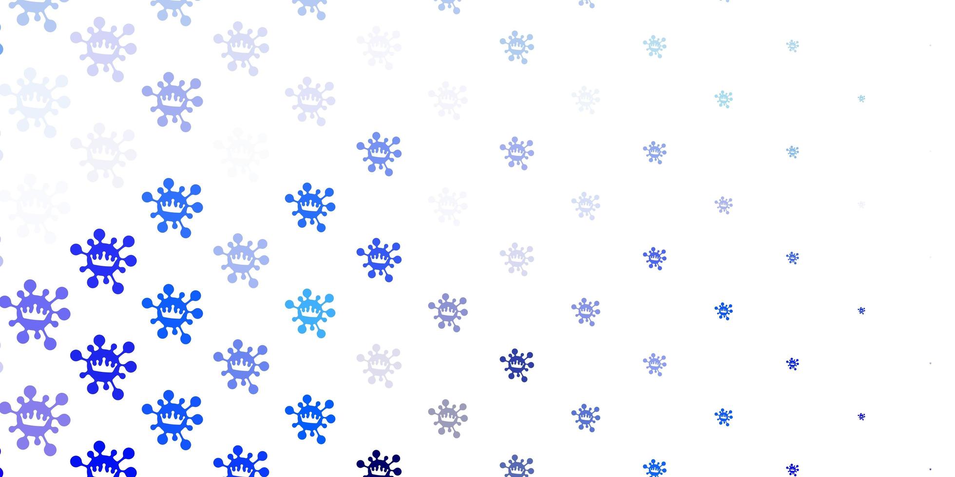 ljusrosa, blå vektor bakgrund med virussymboler