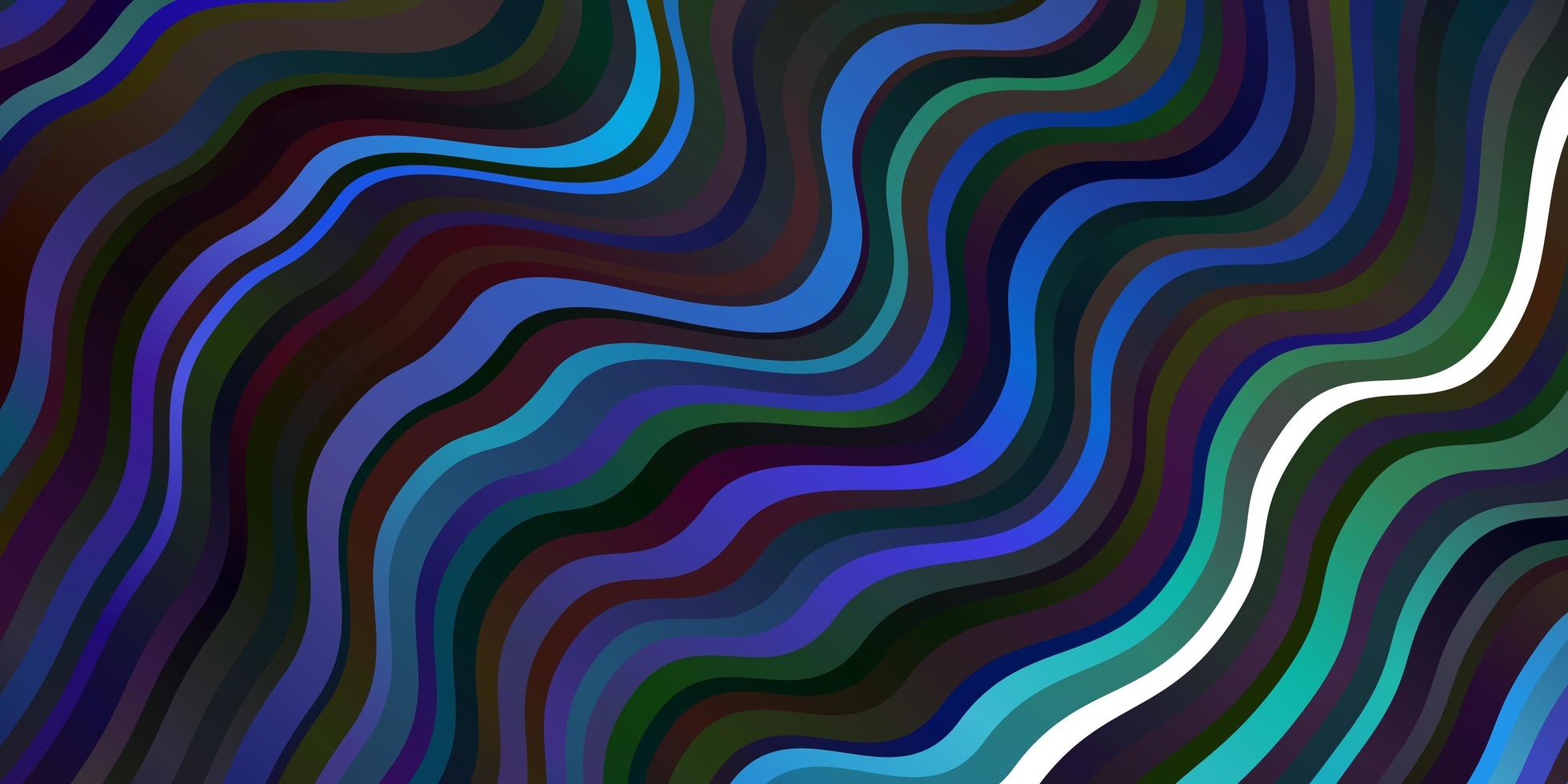 mörk flerfärgad vektorbakgrund med böjda linjer. vektor